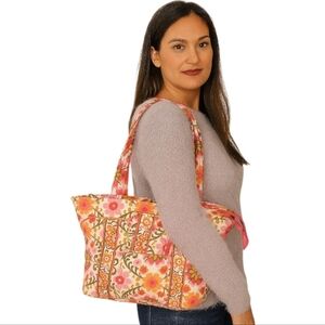 Vera Bradley Quilted Shoulder Bag & Matching Wallet Set | Floral Cotton Tote